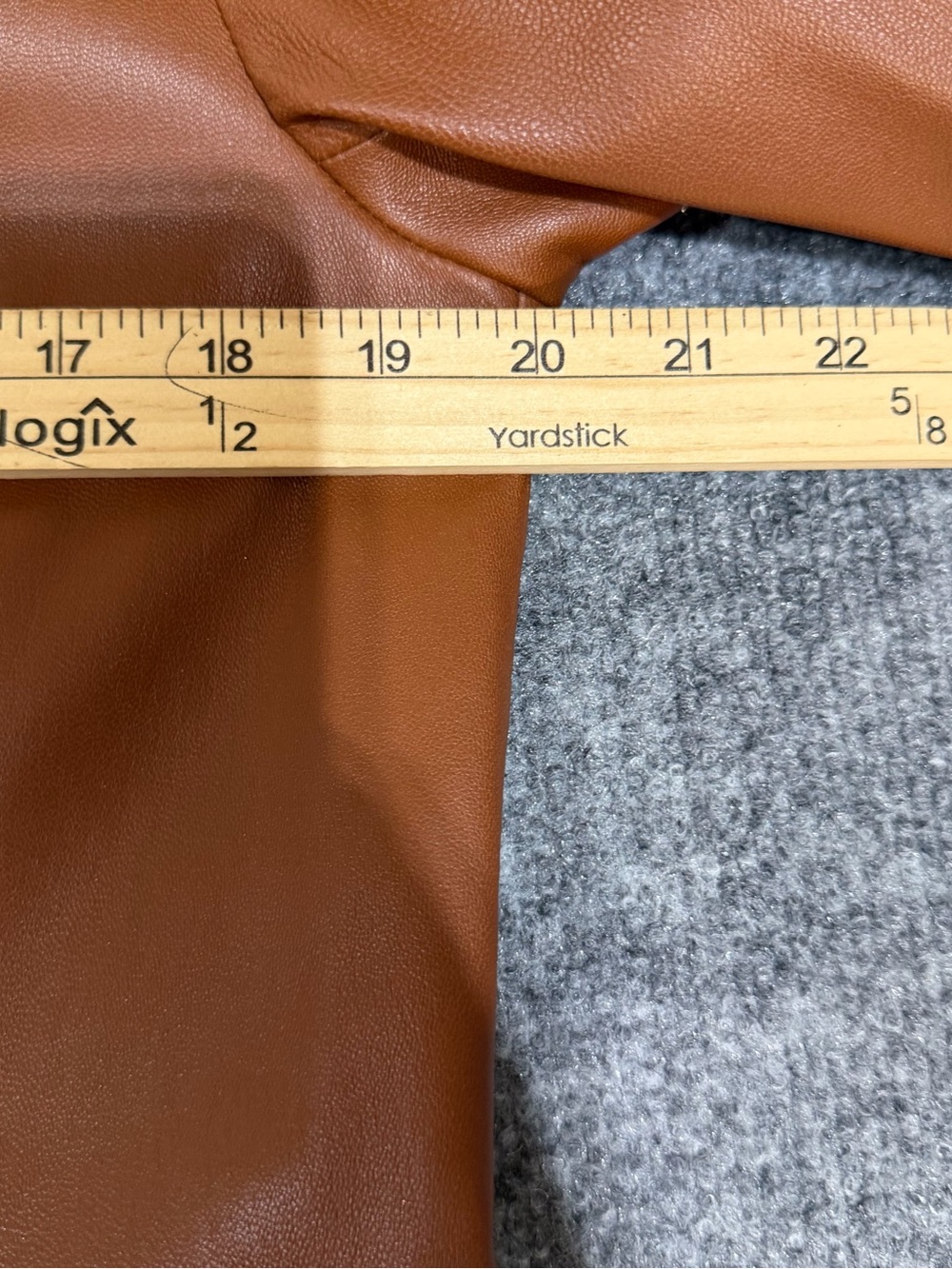 Talbots Chestnut Brown Leather Button-Front Jacket - Picture 10 of 10